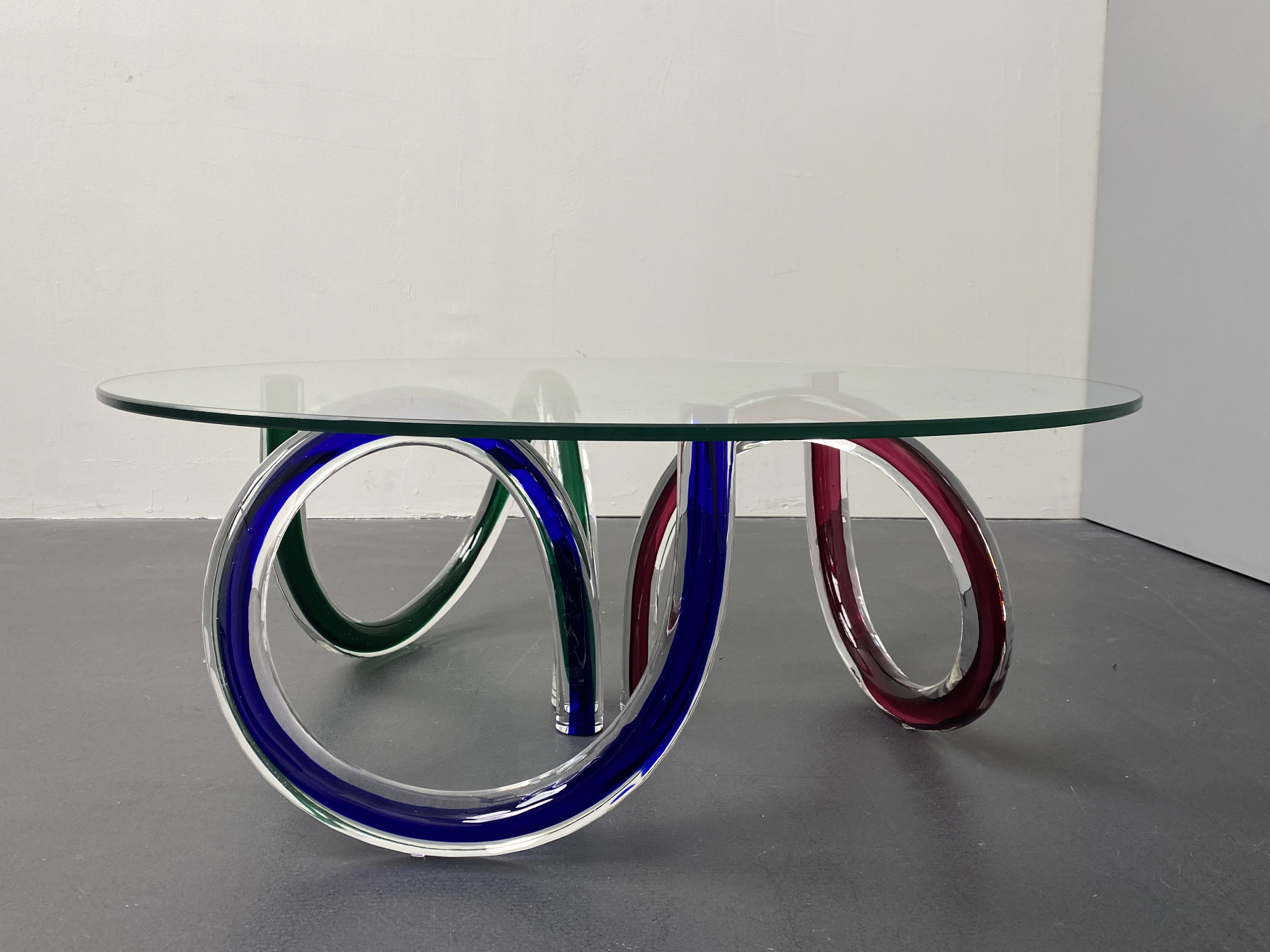 Murano Glass Coffee Table by Maurice Barilone and R. Angelo for Roche Bobois, Italy, 80s