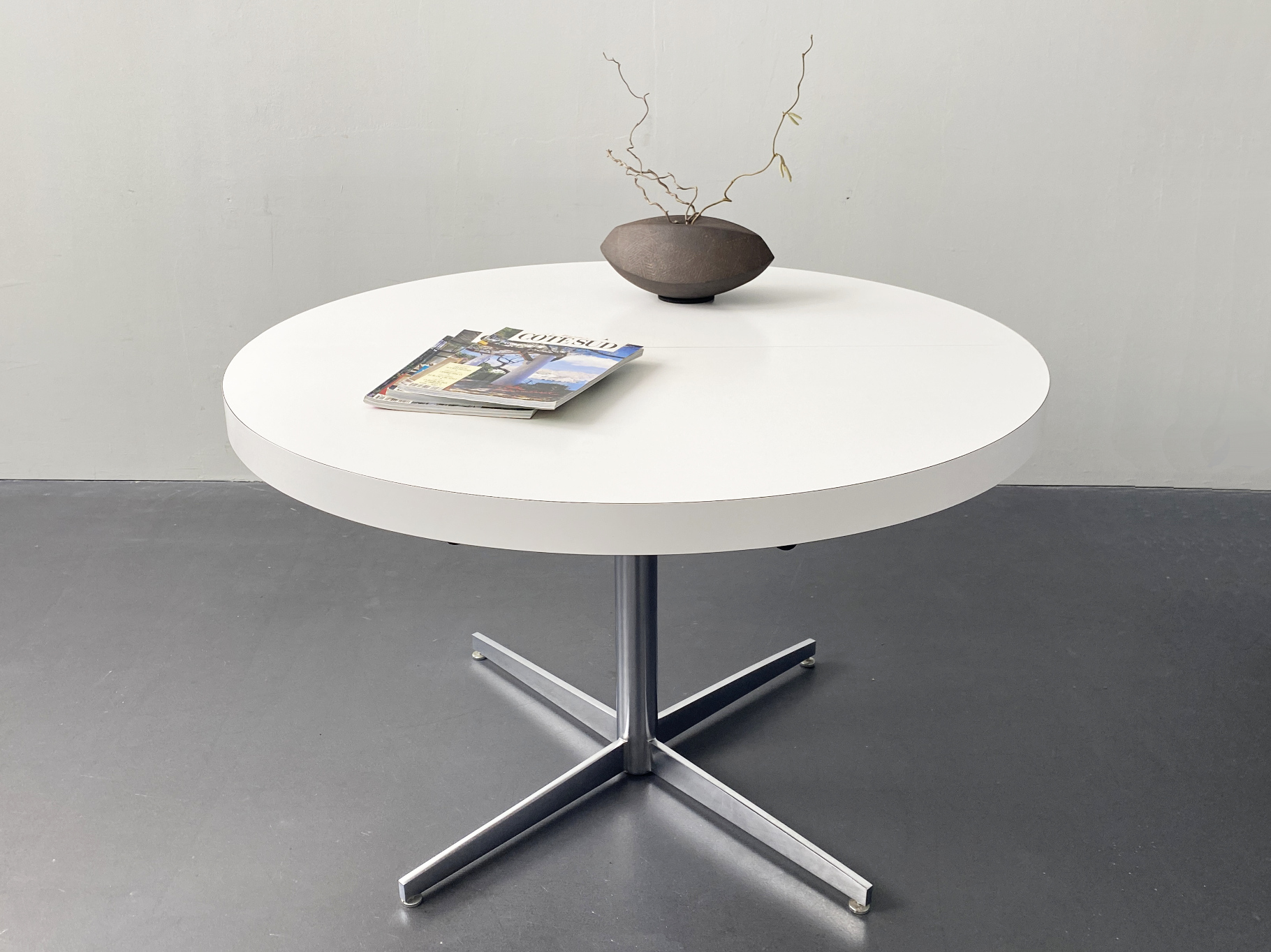 White Dining Table extendable up to 360cm, Germany, 70s