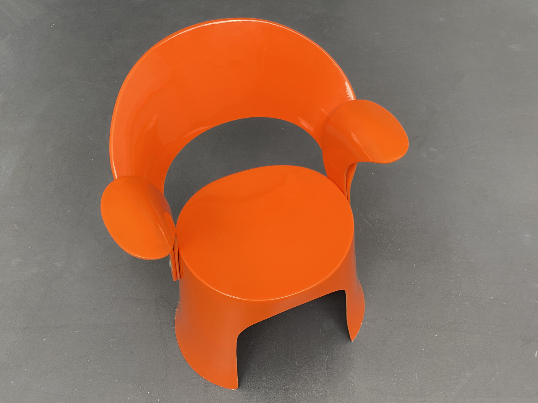 Armchair, orange Fiberglass, by Nanna Ditzel for Domus Danica, Denmark, 1960s