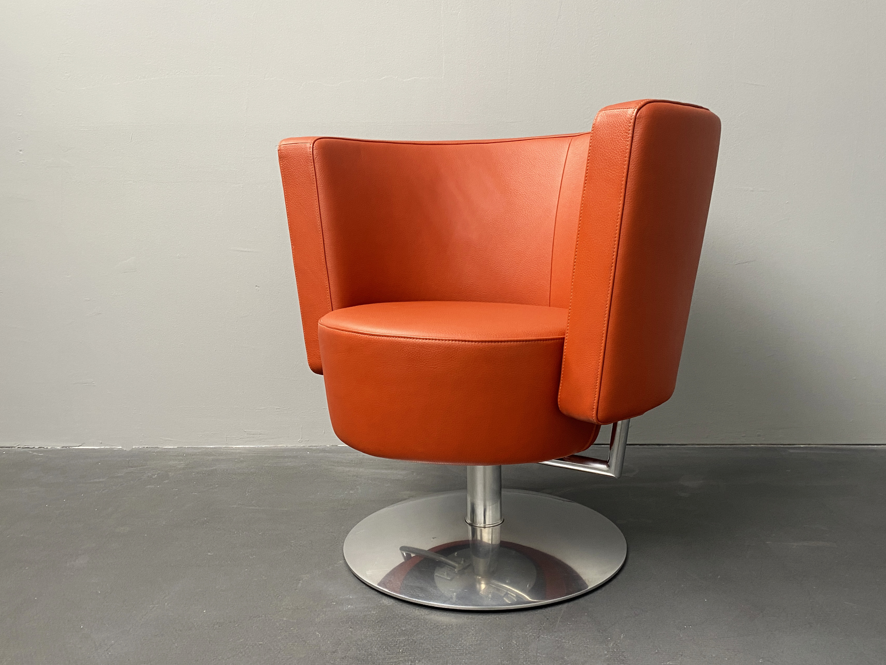 Swivel Armchair Circo in red Leather, by Peter Maly for Cor, Germany, 90s